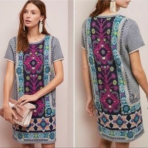 Beautiful gray print Anthropologie sweater dress just in time for fall!!